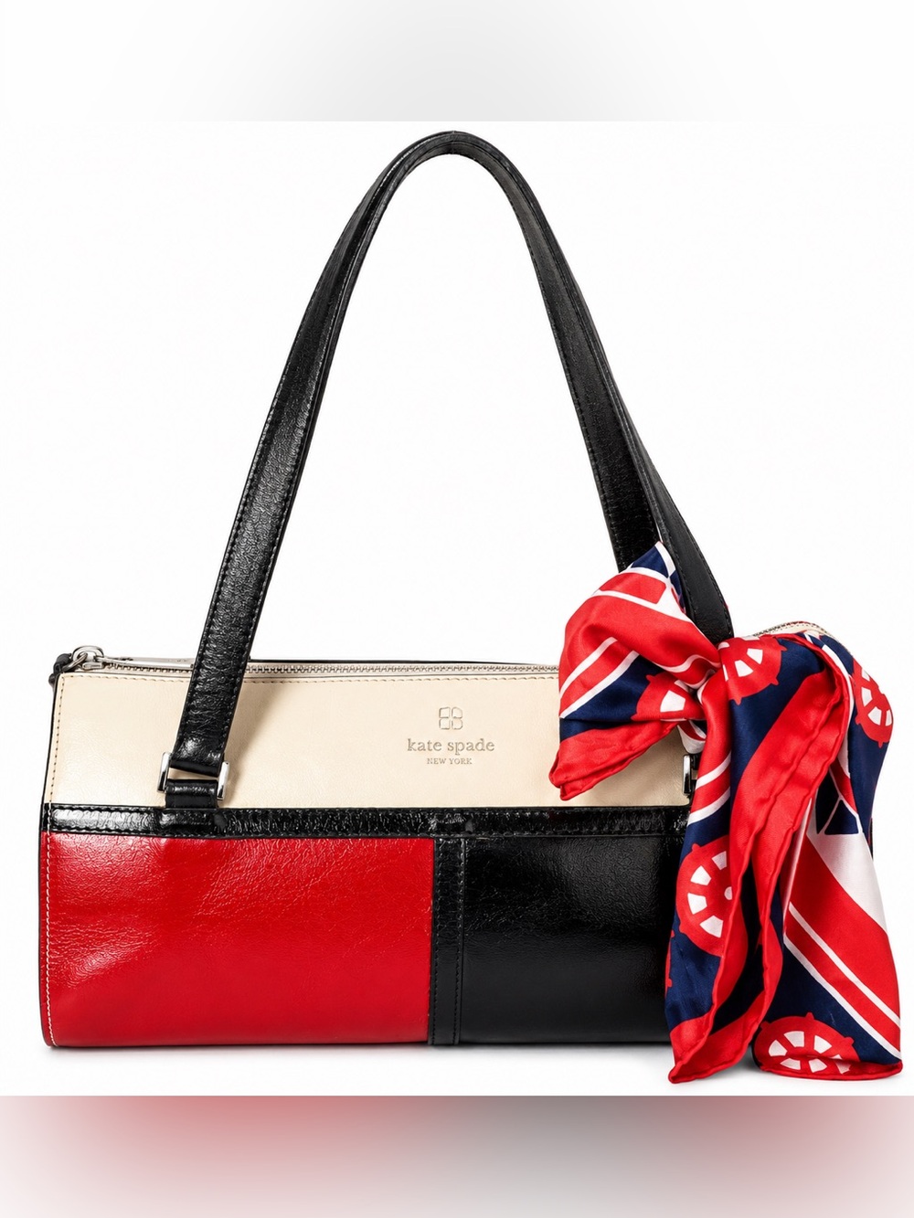 Kate Spade Vintage Color Block Leather and Suede Bag RARE Find